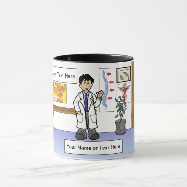 Caneca Chiropractor - Cartoon masculino por PrintedPerfec (Centro)