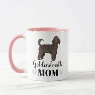 Caneca Chocolate Goldendoodle Mãe foto personalizada