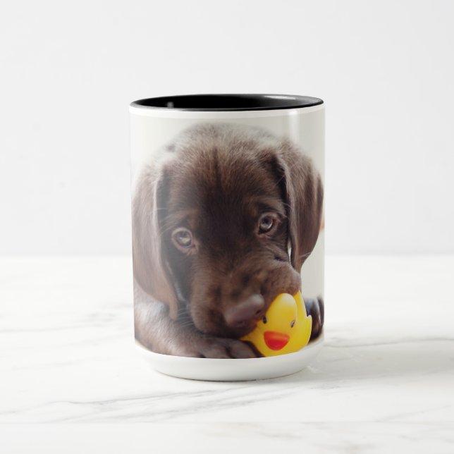 Caneca Chocolate Labrador Com Pato De Brinquedo (Centro)