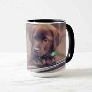 Caneca Chocolate Labrador Pupido No Carro