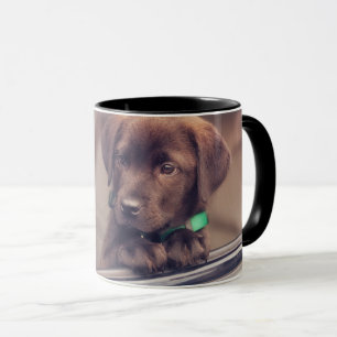 Caneca Chocolate Labrador Pupido No Carro