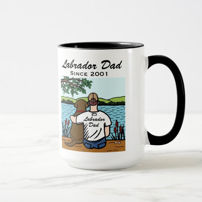 Caneca Chocolate personalizado Labrador e pai 2 (Direita)