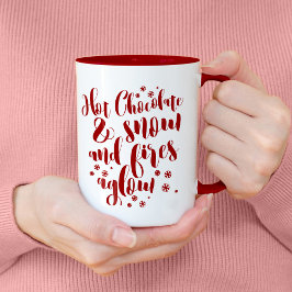 Caneca Chocolate Quente E Neve E Incêndios Aglow Tipograf