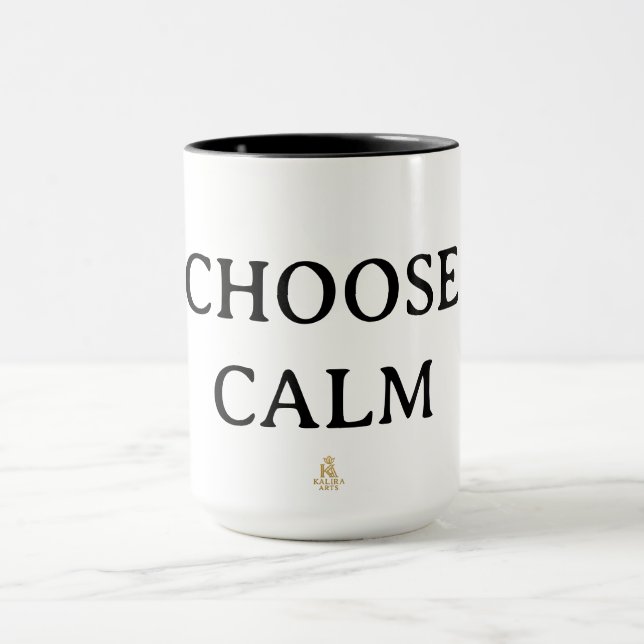 Caneca Choose Calm – Minimal Coffee Mug | Aesthetic Zen Q (Centro)