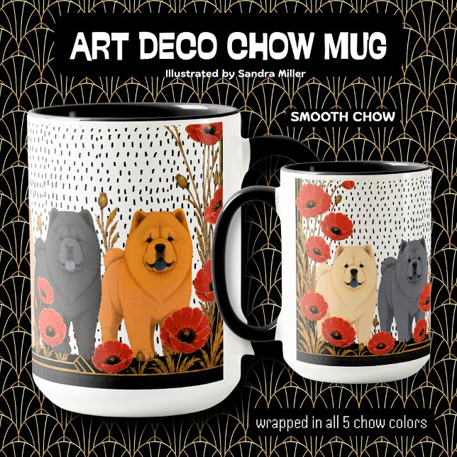 Caneca CHOWS ART DECO lisos  (Criador carregado)