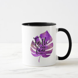 Caneca Christian Faith Purple e Dourada Coffee Mug