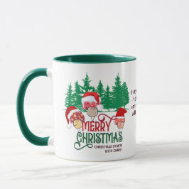 Caneca Christian MERRY CHRISTMAS MUSHROOMS