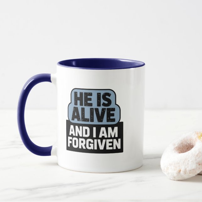 Caneca Christian Mug que está vivo (Com Donut)