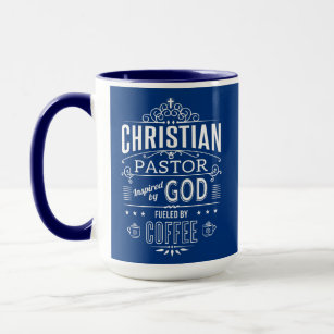 Caneca Christian Pastor, inspirado em Deus e no café
