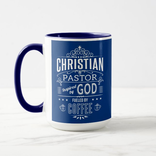Caneca Christian Pastor, inspirado em Deus e no café (Esquerda)