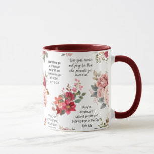Caneca Christian PRAYER SCRIPTURES Floral