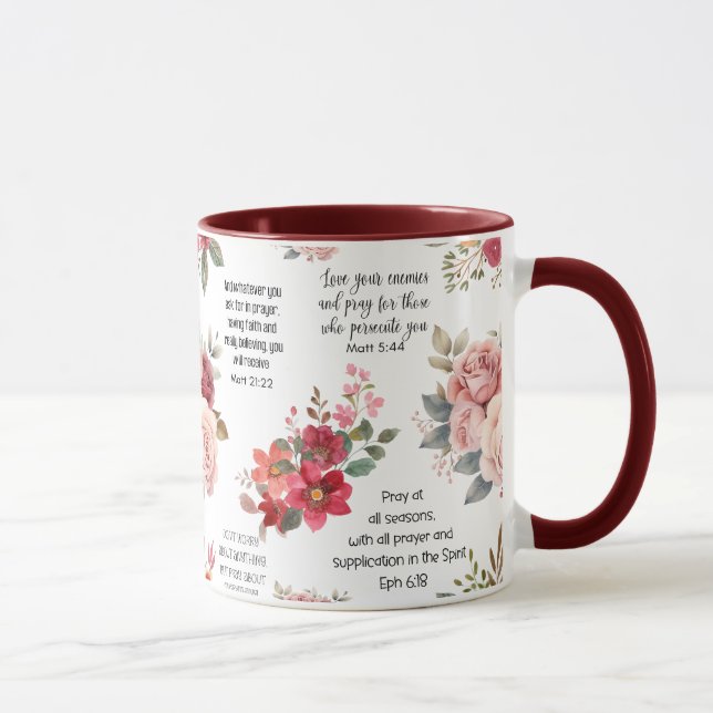 Caneca Christian PRAYER SCRIPTURES Floral (Direita)