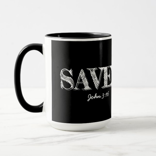 Caneca Christian SAVED com 3 cruzes de unhas (Esquerda)
