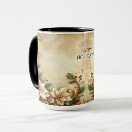 Caneca Christmas Floral Holiday Mug