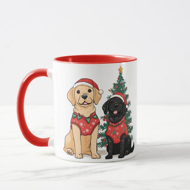 Caneca Christmas Labrador Retriever Dogs (Esquerda)
