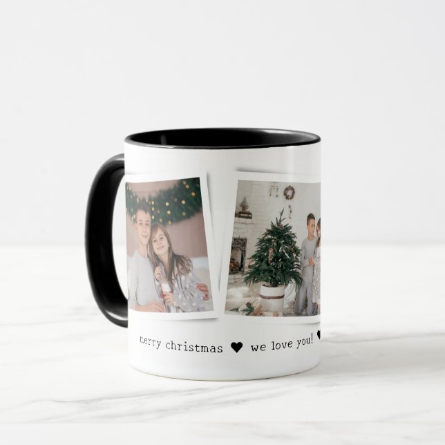 Caneca Christmas Snapshots 3 Photo Personalized Gift (Frente Esquerda)
