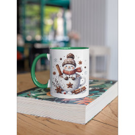 Caneca Christmas Snowman Mug, Hot Cocoa Festive Winter Ar