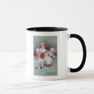 Caneca ChristmasLittle alegre caçoa o patinagem no gelo