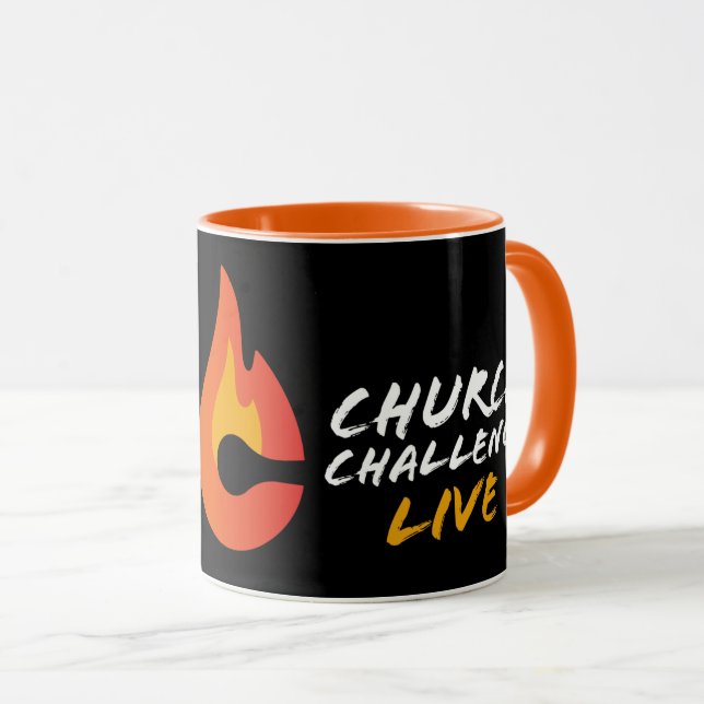 Caneca Church Challenge Custom Mark 9:23 Black Orange (Frente Esquerda)