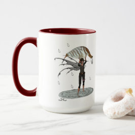 Caneca Chuva Fada De Rapaz Com Lã De Café De Folha