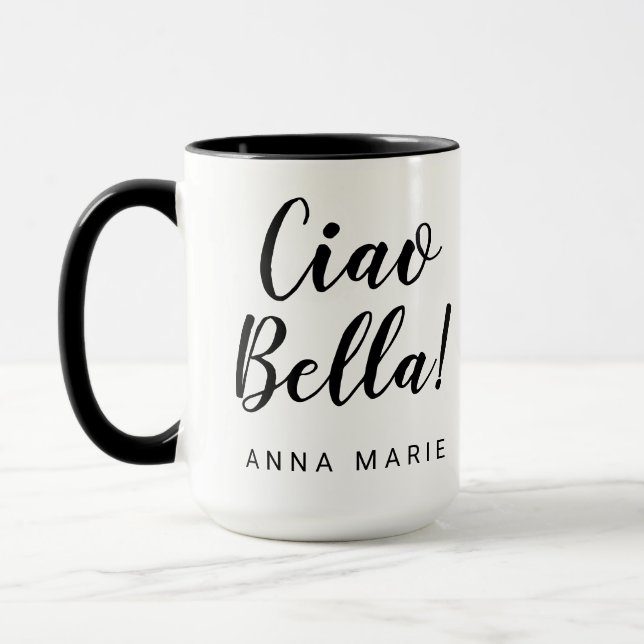 Caneca Ciao Bella Black Script Italiano (Esquerda)