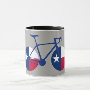 Caneca Ciclismo da bandeira de Texas