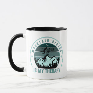 Caneca Ciclismo de Montanha é Minha Terapia Lua Estrelas 