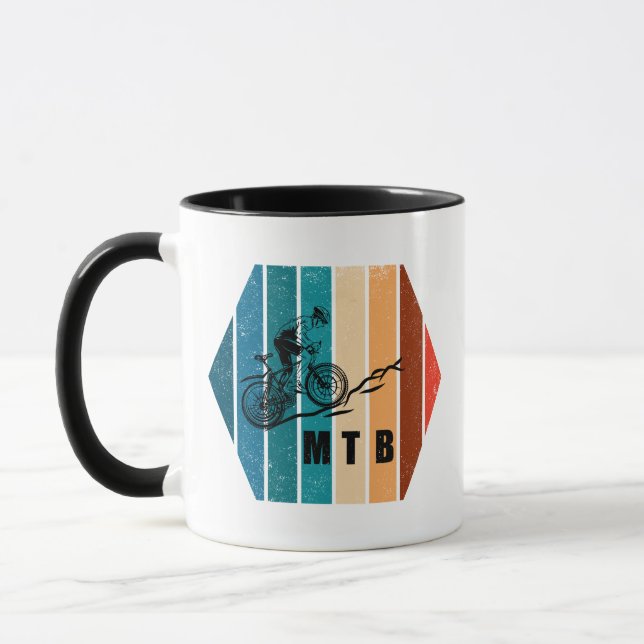 Caneca Ciclismo de Montanha Vintage Downhill Mtb (Esquerda)