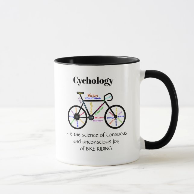 Caneca Cicologia da Ciência da Alegria da Bicicleta Diver (Direita)