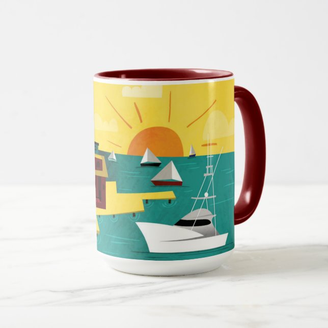 Caneca Cidade de porto abstrata (Frente Esquerda)