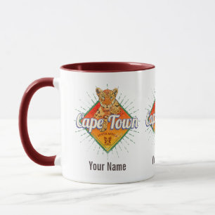 Caneca Cidade do Cabo África do Sul Retro Leopardo Vintag