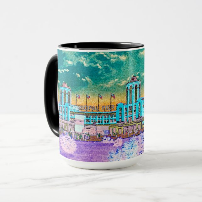 Caneca Cidade Windy de marinho Pier Chicago, 1920 (Frente Esquerda)