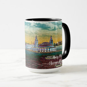 Caneca Cidade Windy de marinho Pier Chicago, 1920