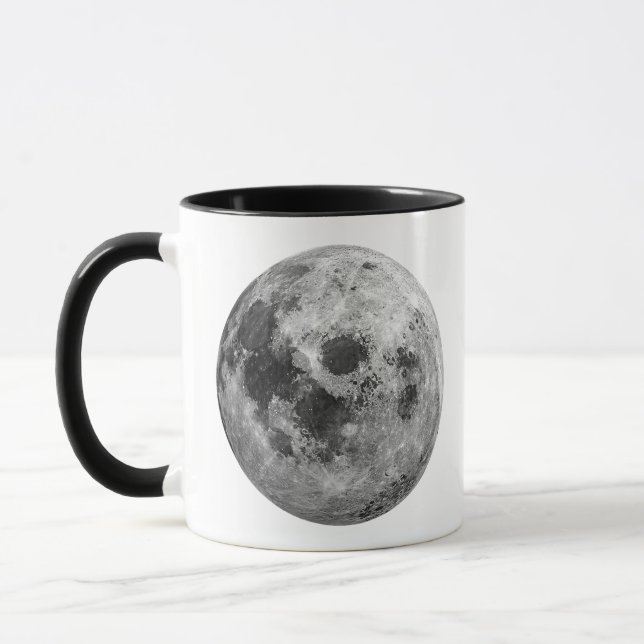 Caneca Ciência da Astronomia Espacial legal com Lua Cheia (Esquerda)
