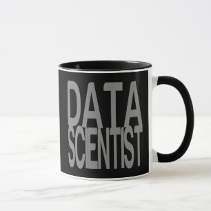 Caneca Cientista dos dados no texto de prata alto