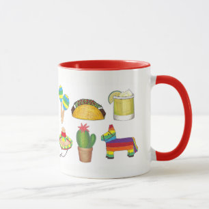 Caneca Cinco de Mayo Taco Piñata Cactus Sombrero Maracas