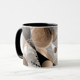 Caneca Cinza, abstração marrom.