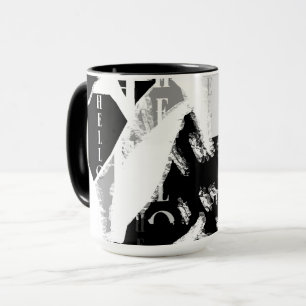 Caneca Cinza abstrato Black White