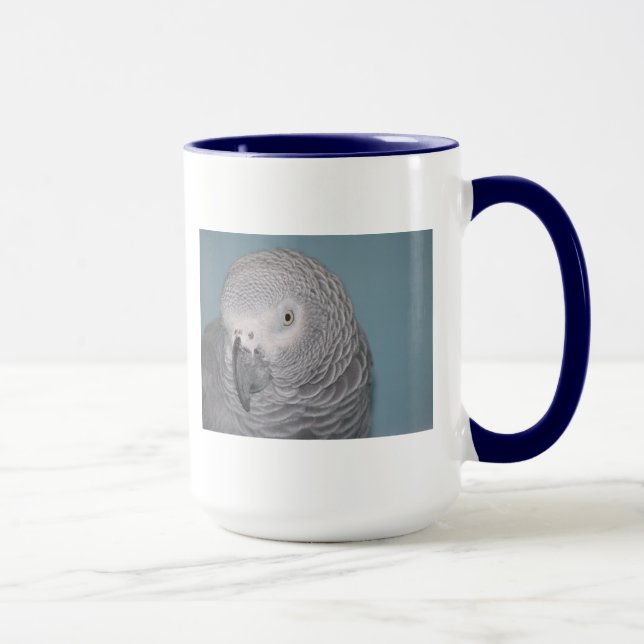 Caneca Cinza africana Parrot Mug (Direita)