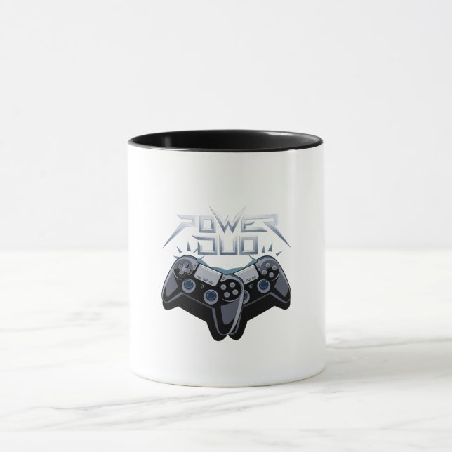 Caneca Cinza de jogos Power Duo Sleek Mug (Centro)