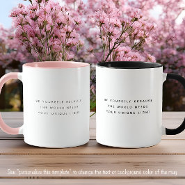 Caneca Cinza de tendência de cotação leve única Fonte de 