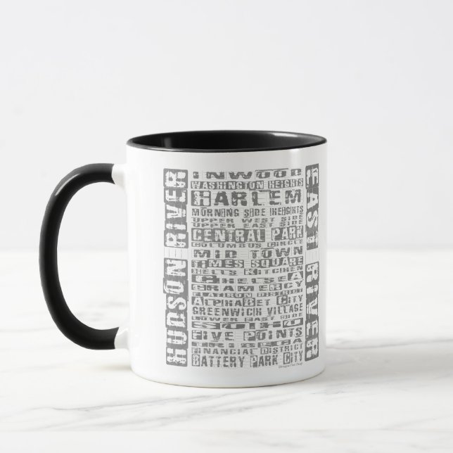 Caneca Cinza dos bairros da NYC (Esquerda)