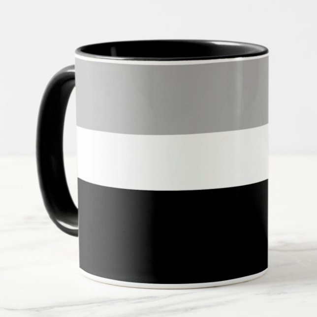 Caneca Cinza Estilo de Cores Pretas Branco Design (Criador carregado)