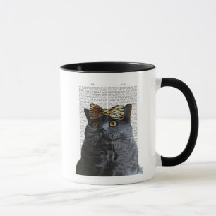 Caneca Cinza Gato com Arco-Leopardo