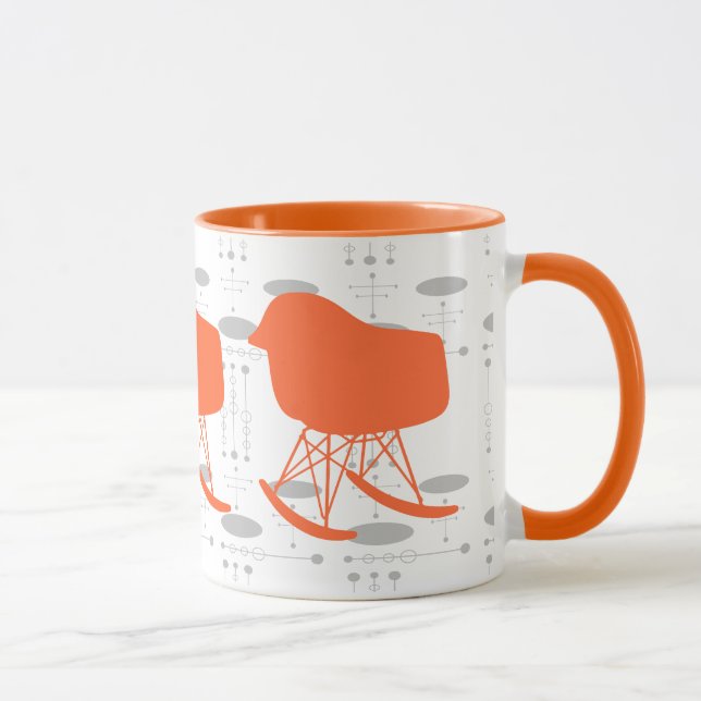 Caneca Cinza Laranja Do Século De médio Silhouette (Direita)