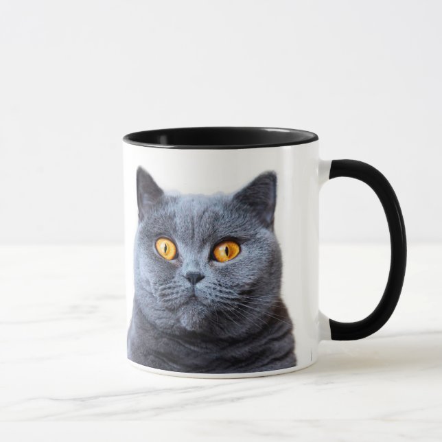 Caneca Cinza olhos amarelos de gato (Direita)