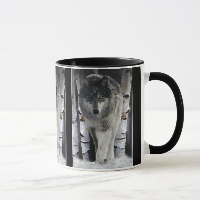 Caneca CINZA PACK WOLF Wildlife Gift Mugs (Direita)