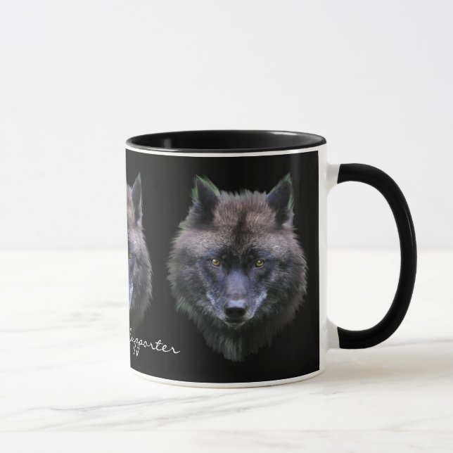Caneca CINZA WOLF SUPPORTER Wildlife Gift Mug (Direita)