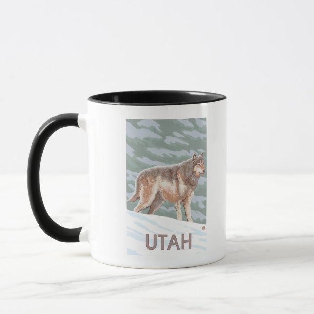Caneca Cinza Wolf WaitUtah (Esquerda)