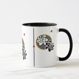 Caneca Cinzas amarelas vermelhas elegantes amigáveis da